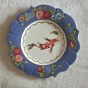 Anthropologie Lou Rota Mother Nature Dessert Plate Koi Fish